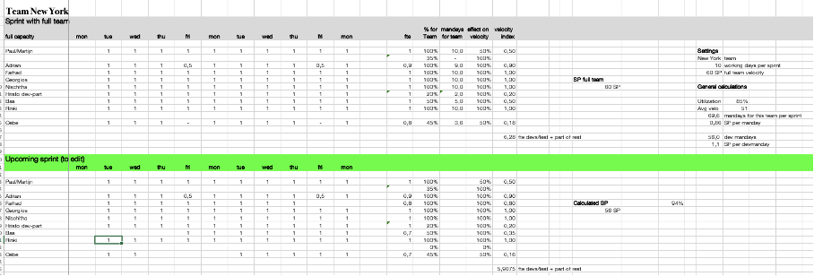 velocity excel